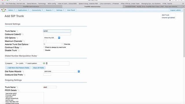 connecting two freepbx servers over sip Trunk смотреть онлайн