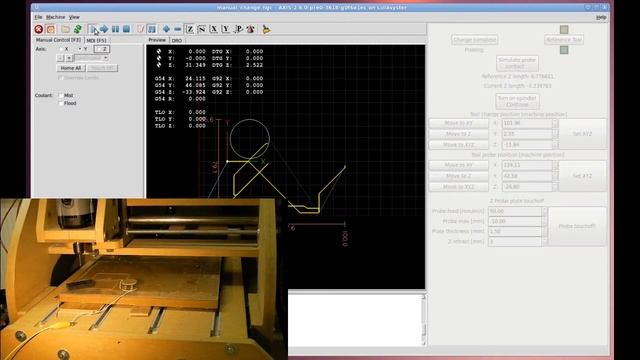 LinuxCNC manual tool change with tool length offset смотреть онлайн