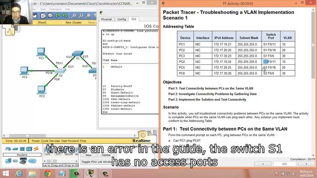 3.2.4.7 Packet Tracer - Troubleshooting a VLAN Implementation - Scenario 1 смотреть онлайн