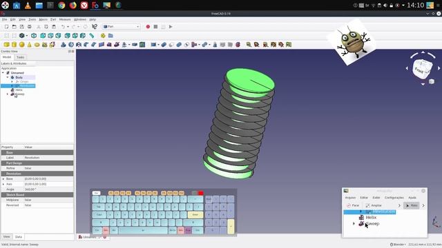 FREECAD #112 - HELICAL CONVEX SPRING смотреть онлайн