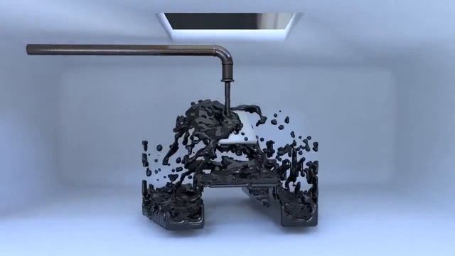 Black fluid in Blender 2.79, rendered in AMD ThreadRipper 1950x смотреть онлайн