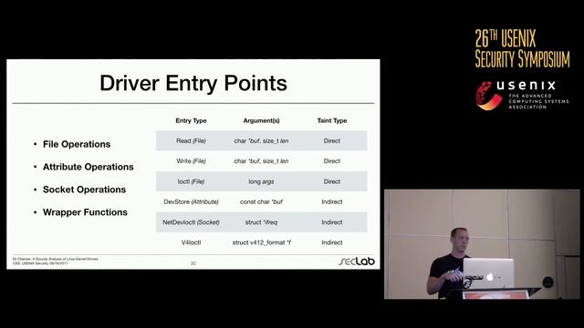 USENIX Security '17 - DR. CHECKER: A Soundy Analysis for Linux Kernel Drivers смотреть онлайн