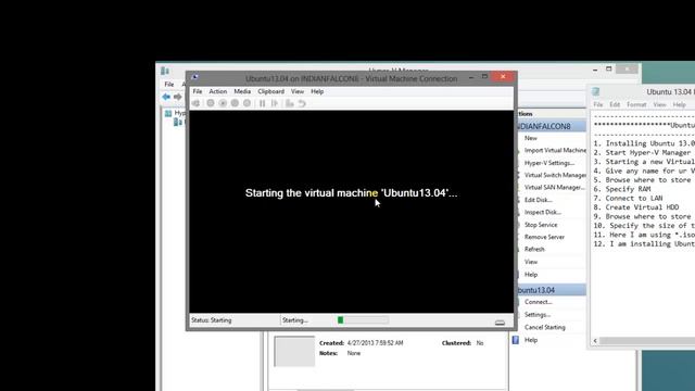 Installing Ubuntu 13.04 with Hyper-V смотреть онлайн