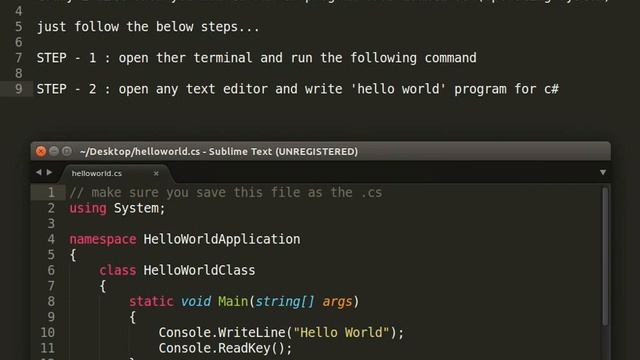compile and run c# program in ubuntu смотреть онлайн