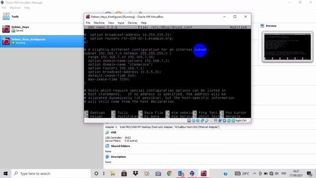 CARA INSTALASI DAN KONFIGURASI DHCP SERVER DEBIAN 7 PADA VIRTUALBOX смотреть онлайн
