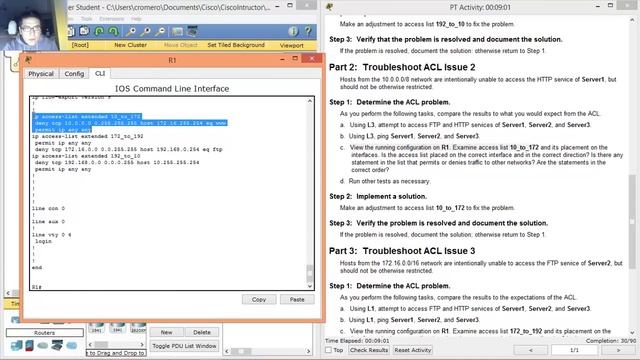 9.4.2.6 Packet Tracer - Troubleshooting ACLs смотреть онлайн