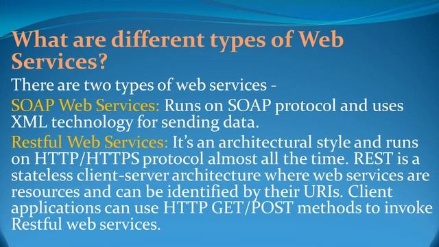 Webservices Interview Questions and Answers for freshers and experienced– Part 1 смотреть онлайн