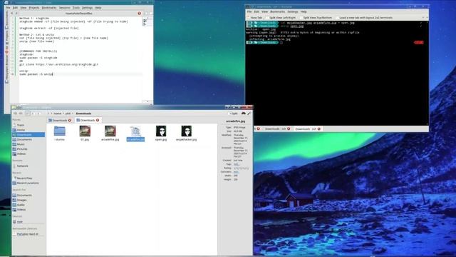 how to do hide files in files in arch linux (and probably other distros) [fast] [steganography] смотреть онлайн