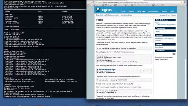 FC 22 Cyrus IMAP SASL install and test смотреть онлайн