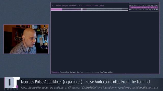 NCurses Pulse Audio Mixer (ncpamixer) смотреть онлайн