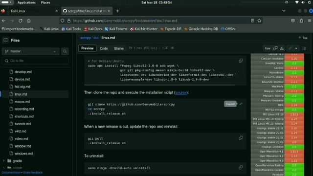 install scrcpy in kali Linux how to mirror Android phone screen in kali Linux Wireless ADB Scrcpy смотреть онлайн