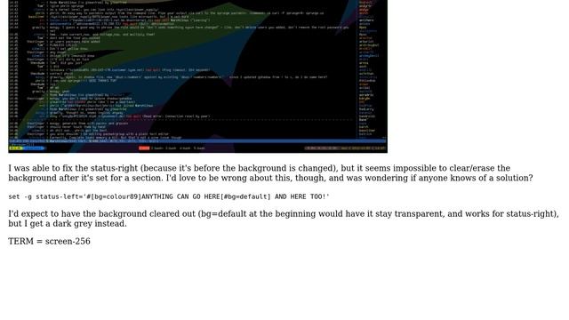 Reset background to transparent with tmux? смотреть онлайн