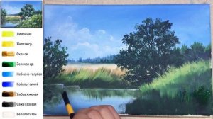 «Пейзаж. Цветы у озера» как нарисовать АКРИЛ | Сезон 3-9 |Мастер-класс для начинающих ДЕМО