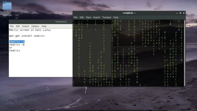 Matrix screen Terminal in Kali Linux смотреть онлайн