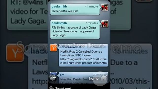 TweetMe video demo ~ An exciting new Twitter application for webOS/Palm смотреть онлайн