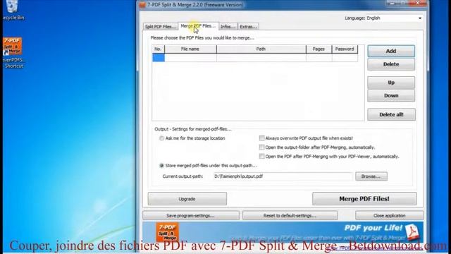 Couper, joindre des fichiers PDF avec 7-PDF Split & Merge - Betdownload.com смотреть онлайн