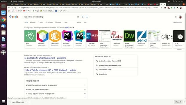 20201016 linux dan IDE untuk coding web смотреть онлайн