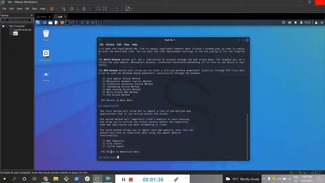 Web Jacking Attack Method - setoolkit Kali Linux смотреть онлайн