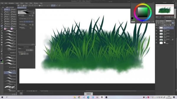 【Clip Studio Paint】How to Draw Grasses  【Tutorial】