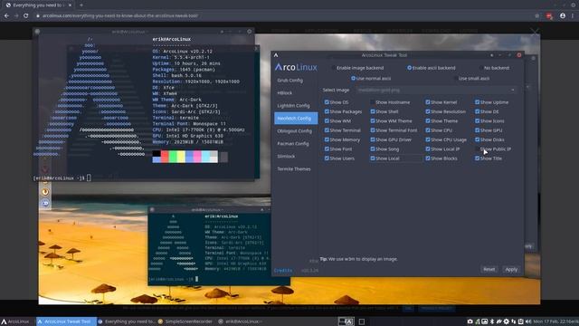 ArcoLinux : 1354 ArcoLinux Tweak Tool - neofetch update смотреть онлайн