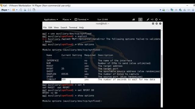 DOS ATTACK WITH METASPLOIT смотреть онлайн