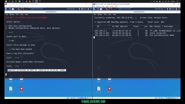 Kali Linux vs Kali Linux honeypot - Hacking Tutorial - Tamiloverflow🔴 смотреть онлайн