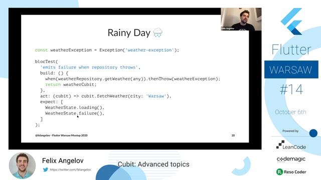 Felix Angelov - Cubit: Advanced Topics - Flutter Warsaw #14 смотреть онлайн