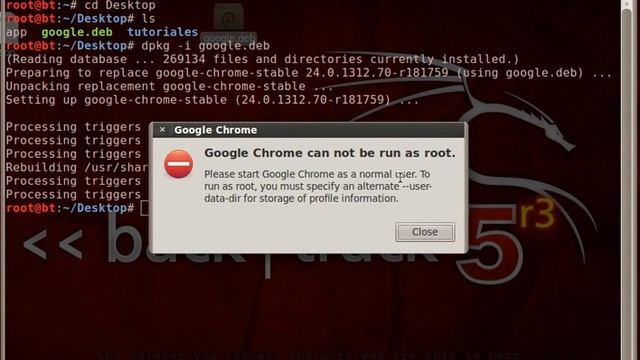 Instala Google Chrome en BackTrack en modo root смотреть онлайн