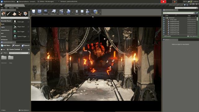 Epic's Elemental Demo inside the Unreal Engine 4 Linux Editor смотреть онлайн