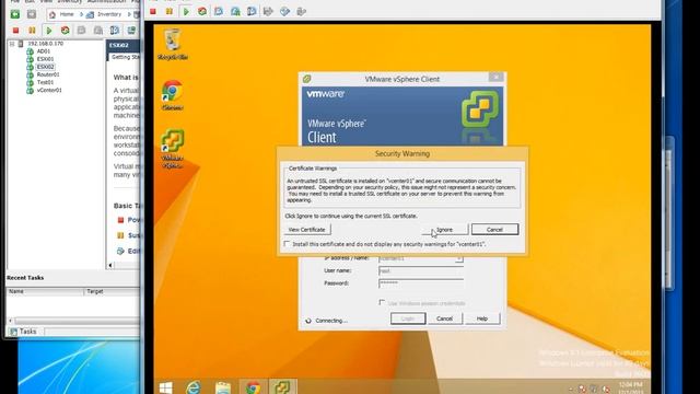 VMware vSphere 5.5 Nested Virtualization - join vCenter01 to Active Directory (AD01) смотреть онлайн