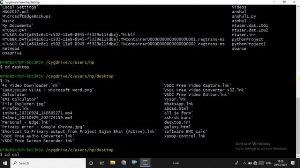 Cygwin64 Terminal | Linux commands @Totalprogrammingaming  #linux #command