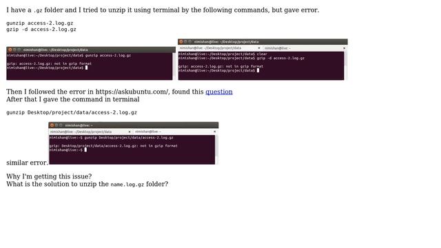 Ubuntu: 'gzip: file.log.gz: not in gzip format' error смотреть онлайн