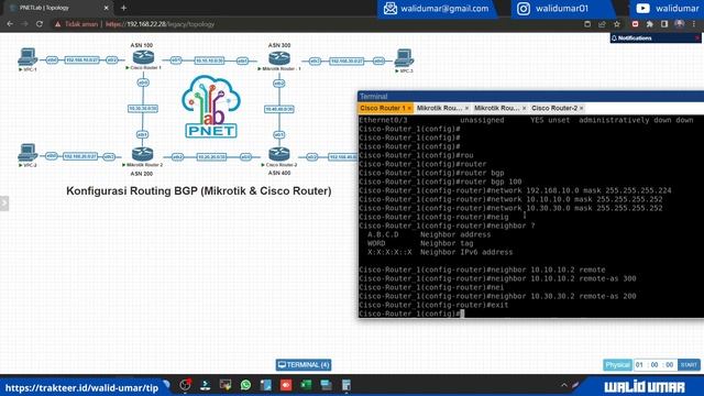 Konfigurasi Routing BGP antara Mikrotik & Cisco Router | PNETLab смотреть онлайн
