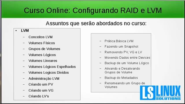 RAID - Como é a Configuração do Raid e do LVM do Linux? (Curso Online) смотреть онлайн