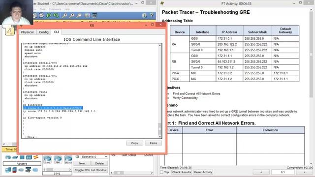 3.4.2.5 - 7.2.2.4 Packet Tracer - Troubleshooting GRE смотреть онлайн