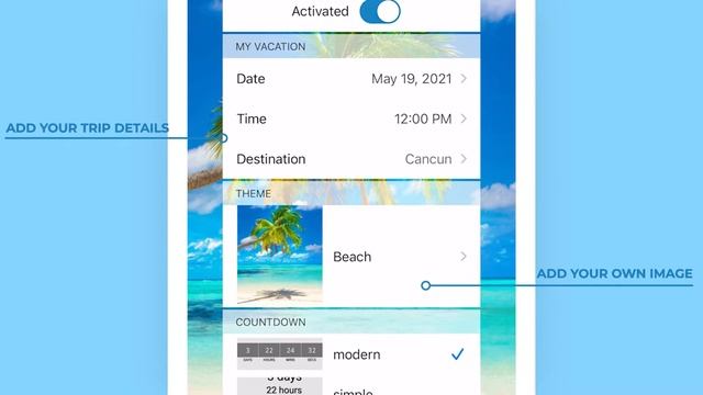 Vacation Countdown App | Best Travel Mobile App for iOS and Android смотреть онлайн