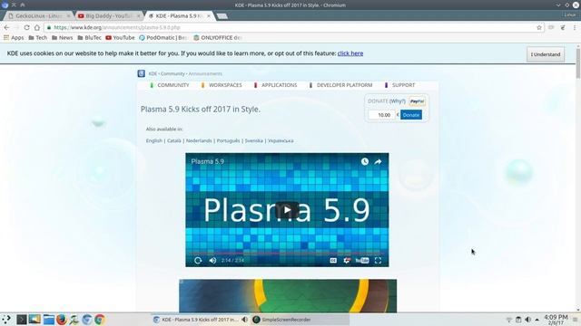 GeckoLinux Plasma Next - 2017 Review - KDE Plasma 5.9 смотреть онлайн