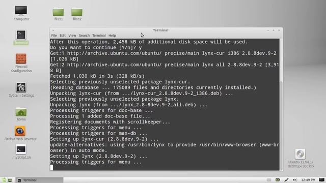 Open a website from the terminal in Linux Mint 13 смотреть онлайн
