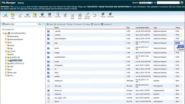 Changing file permissions using cPanel смотреть онлайн