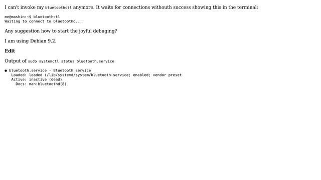 Waiting to connect to bluetoothd смотреть онлайн