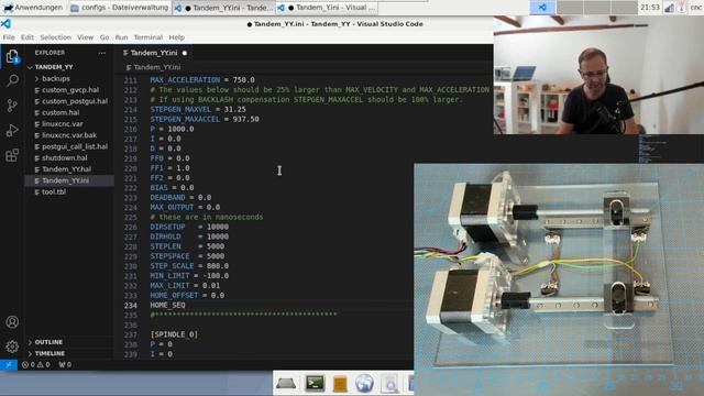 LinuxCNC & Mesa 7i96s - Tandem Axis Configuration (Gantry) смотреть онлайн