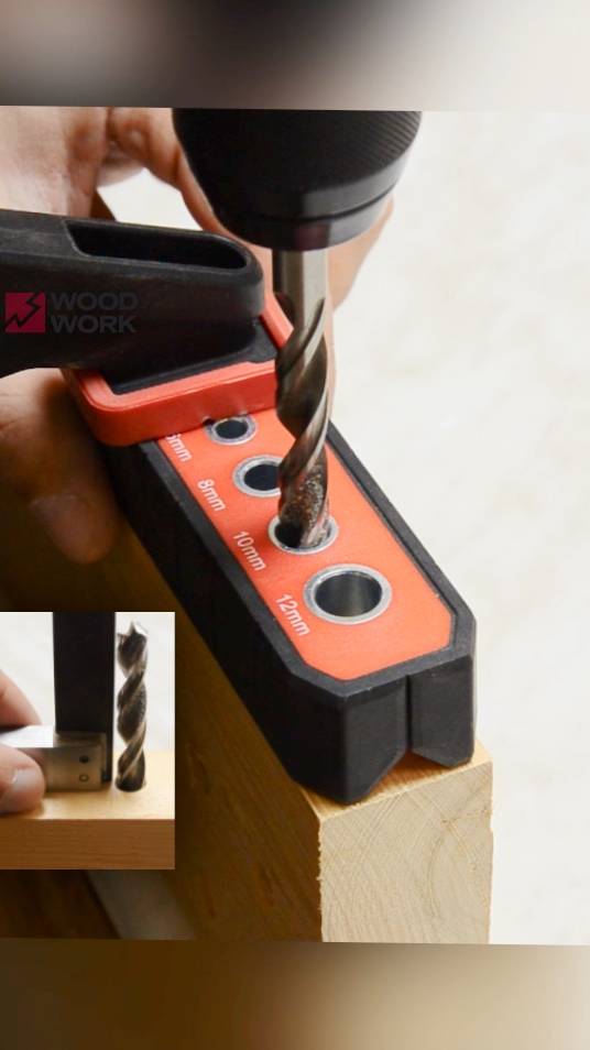 Как удобно сверлить отверстия под 90° | Кондуктор сверлильный Ø4-Ø5-Ø6-Ø8-Ø10-Ø12 Woodwork DGA-006 смотреть онлайн