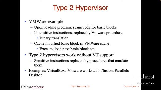 UMass CS677 (Spring'23) - Lecture 09 - Virtualization, OS Virtualization смотреть онлайн