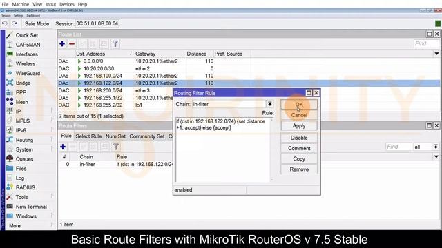 Basic Route Filters With MikroTik RouterOS V 7.5 Stable