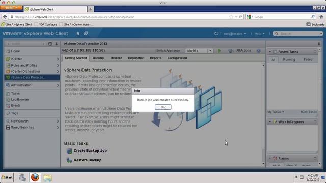 VMware vSphere Data Protection - Creating Virtual Machine Backup Job смотреть онлайн