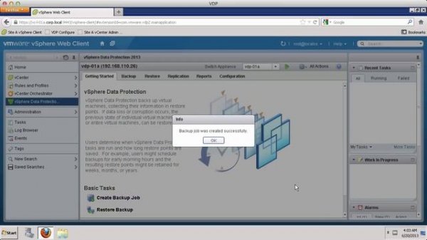 VMware vSphere Data Protection - Creating Virtual Machine Backup Job