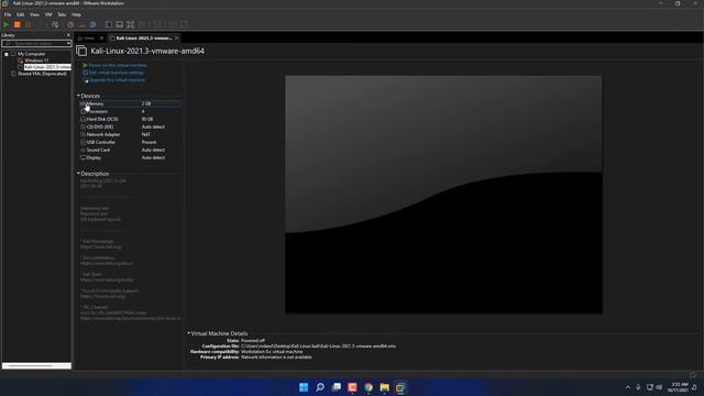 How to Setup Kali Linux 2021.3 In VMWare. смотреть онлайн