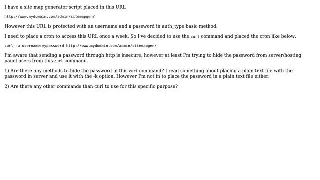 Unix & Linux: How to pass a password with a cron job safely? смотреть онлайн