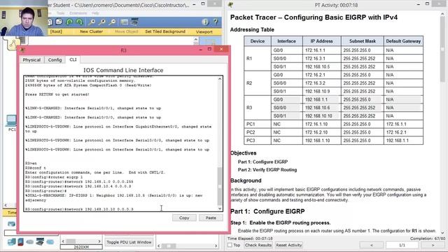 6.2.2.4 - 7.2.2.4 Packet Tracer - Configuring Basic EIGRP with IPv4 смотреть онлайн